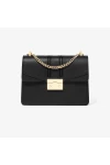 Charles Keith Chain Flap Shoulder Bag Black